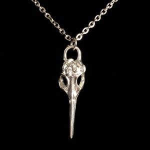Contemporary Silver Chain Necklace with Plague mask Pendant